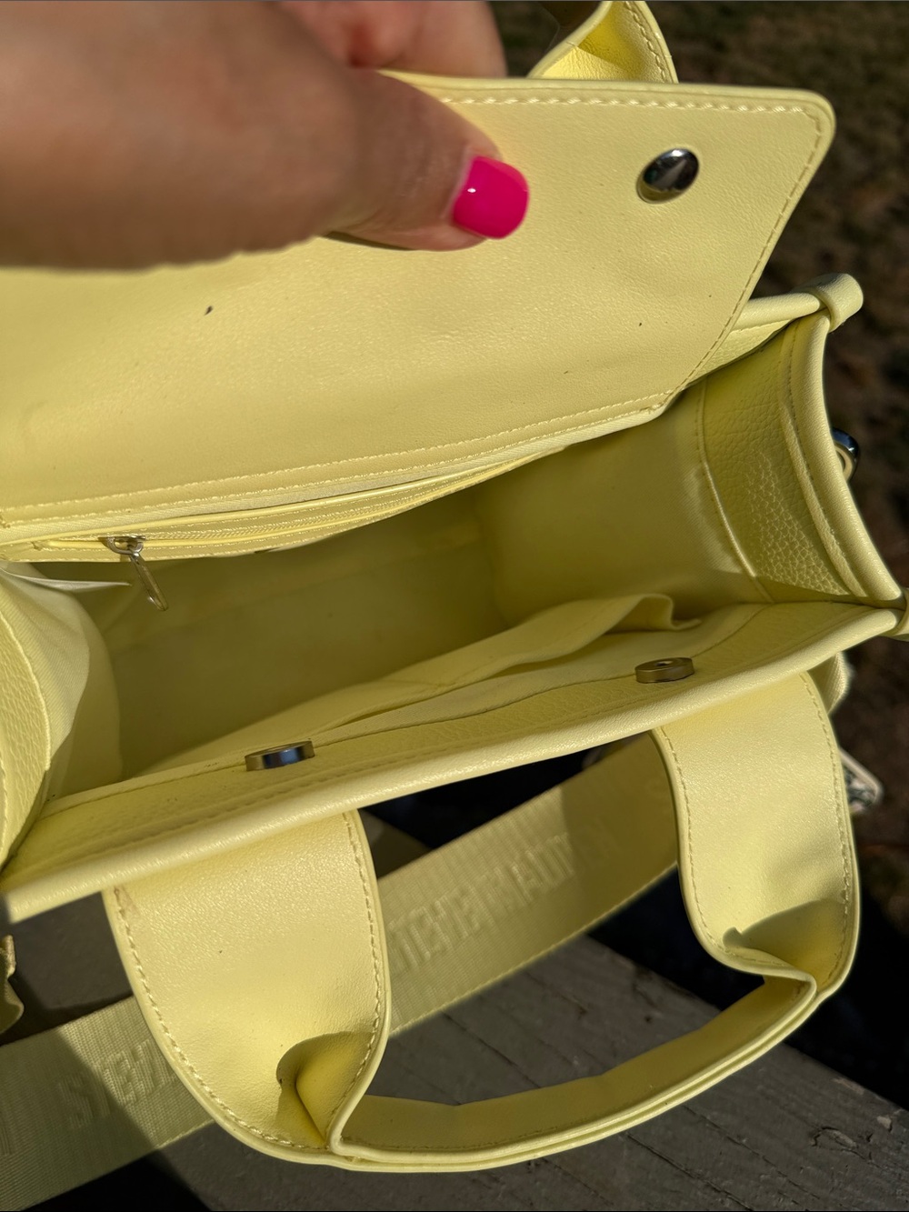 Steve Madden Pale Yellow Mini Crossbody Tote - Picture 9 of 12